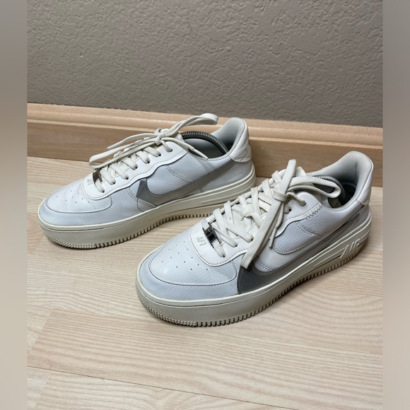 Nike Air Force 1 PLT.AF.ORM Summit White Metalic Silver Women's Shoes Size 10 - Picture 7 of 15